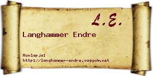 Langhammer Endre névjegykártya