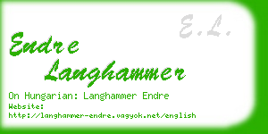endre langhammer business card